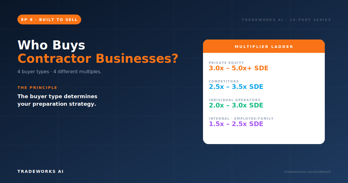 Contractor business buyer types and valuations