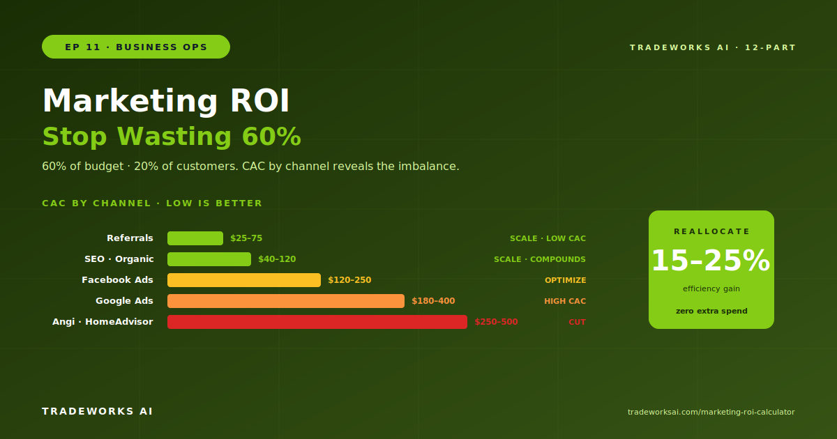 Contractor marketing ROI dashboard