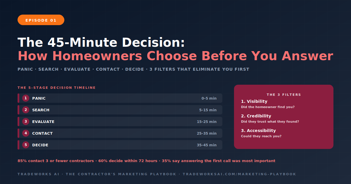 Homeowner contractor decision-making timeline diagram