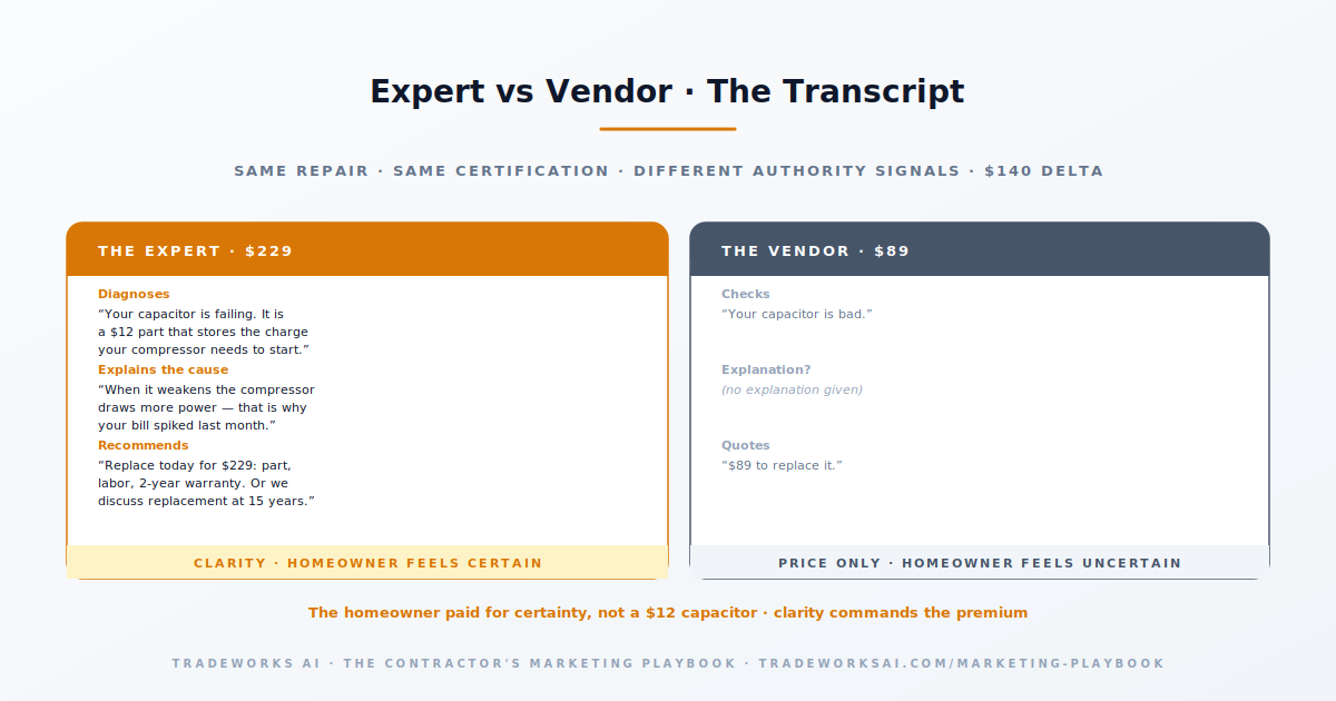 Authority signals matrix for contractors