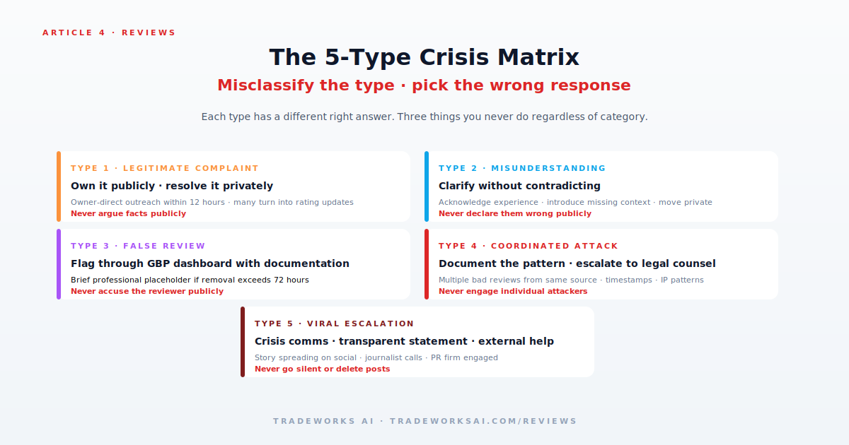 Negative review crisis decision framework