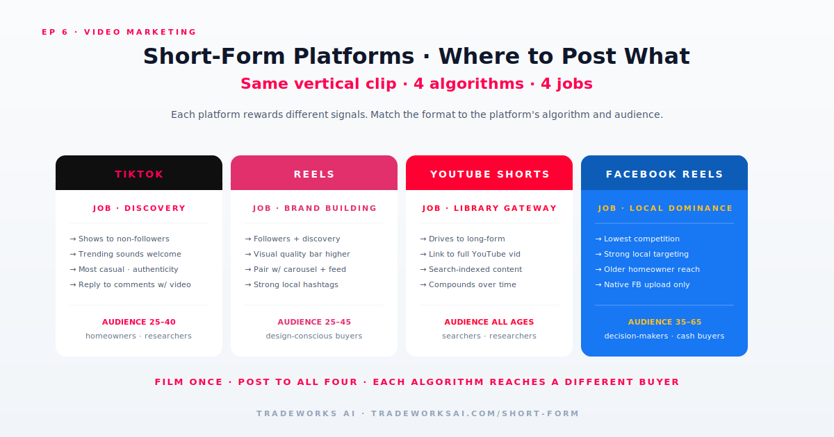 Contractor short-form video distribution loop