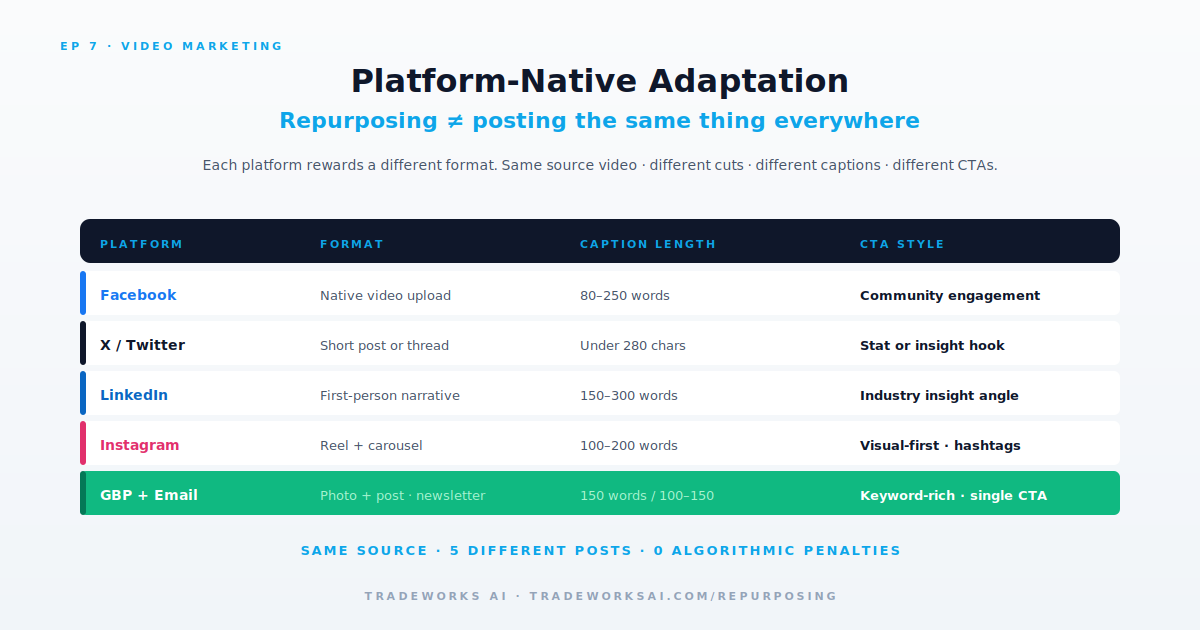 Contractor content repurposing pipeline